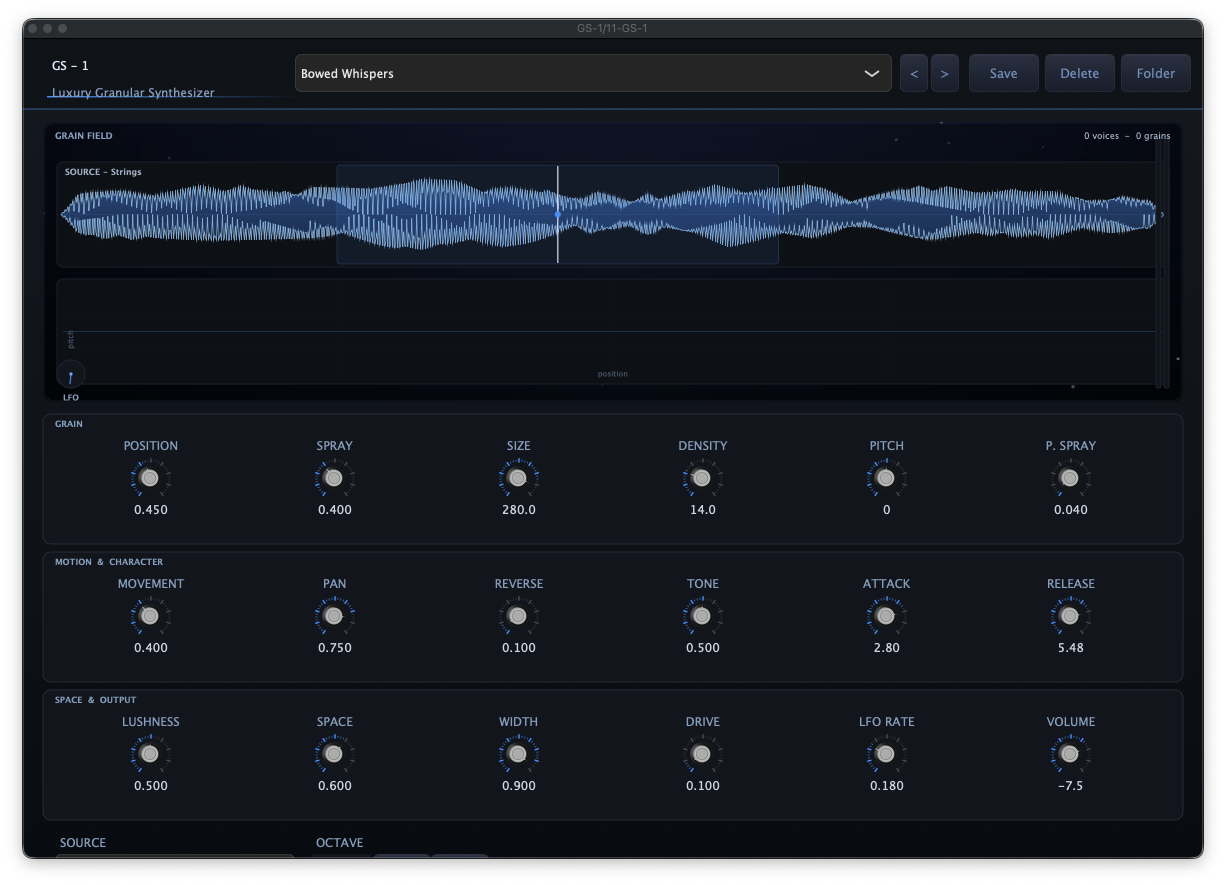Screenshot GS-1 Granular Synthesizer