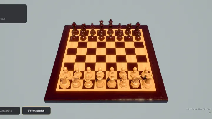 Schach in fitzel: Holzbrett mit Figuren